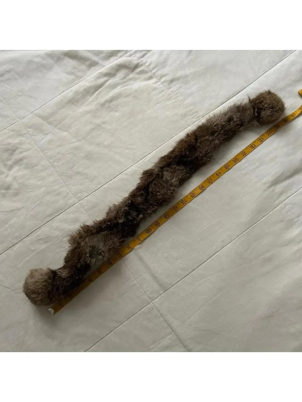 Brown Real Fur Pom Pom Scarf Apres Ski Old Money Luxury Japan